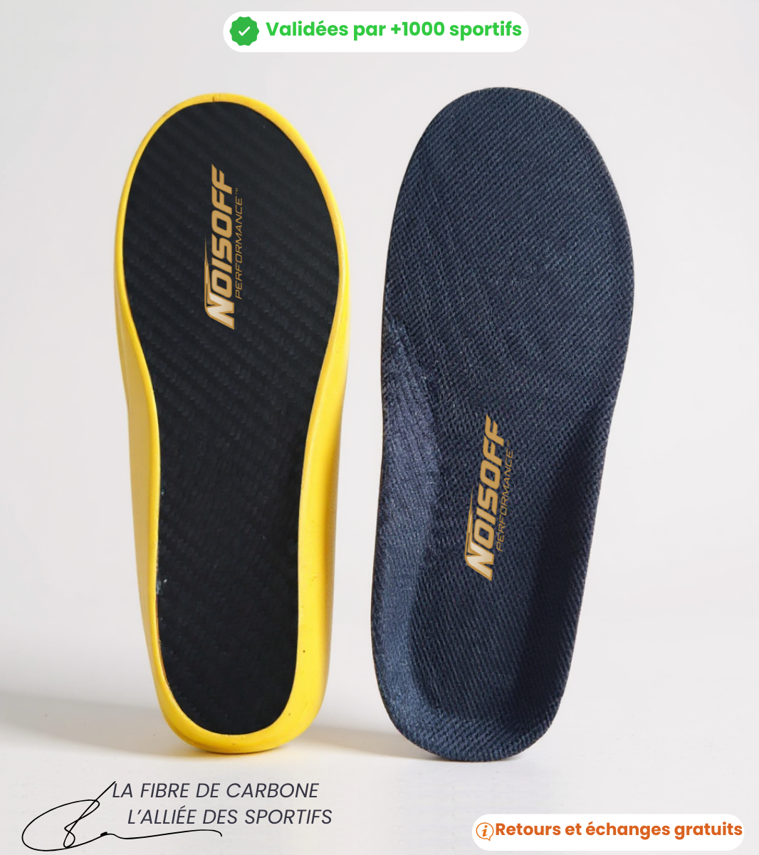 NOISOFF Performance™ - Semelles en Carbone Sportives